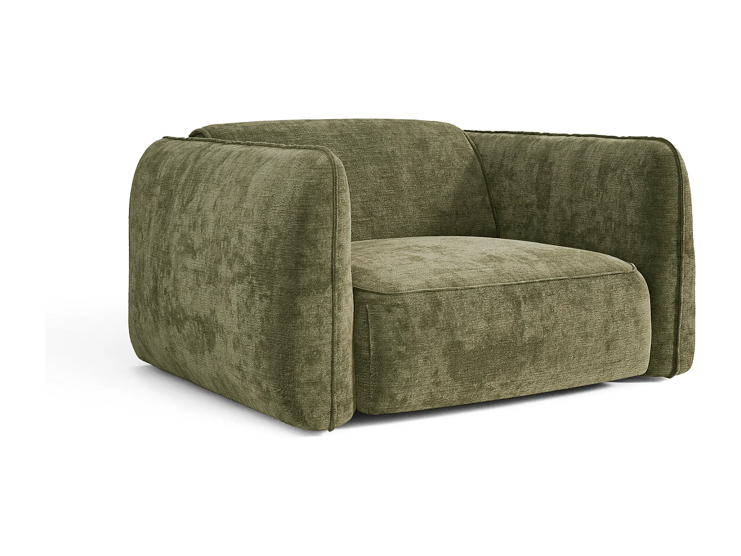 Fauteuil LOMI en Velours gaufré Vert vintage