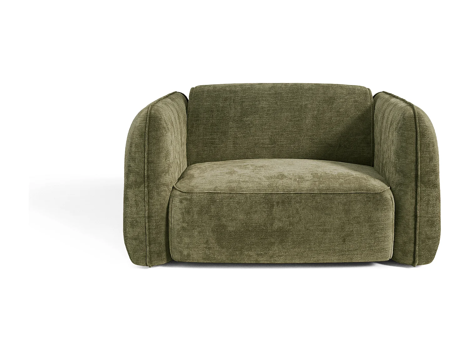 Fauteuil LOMI en Velours gaufré Vert vintage