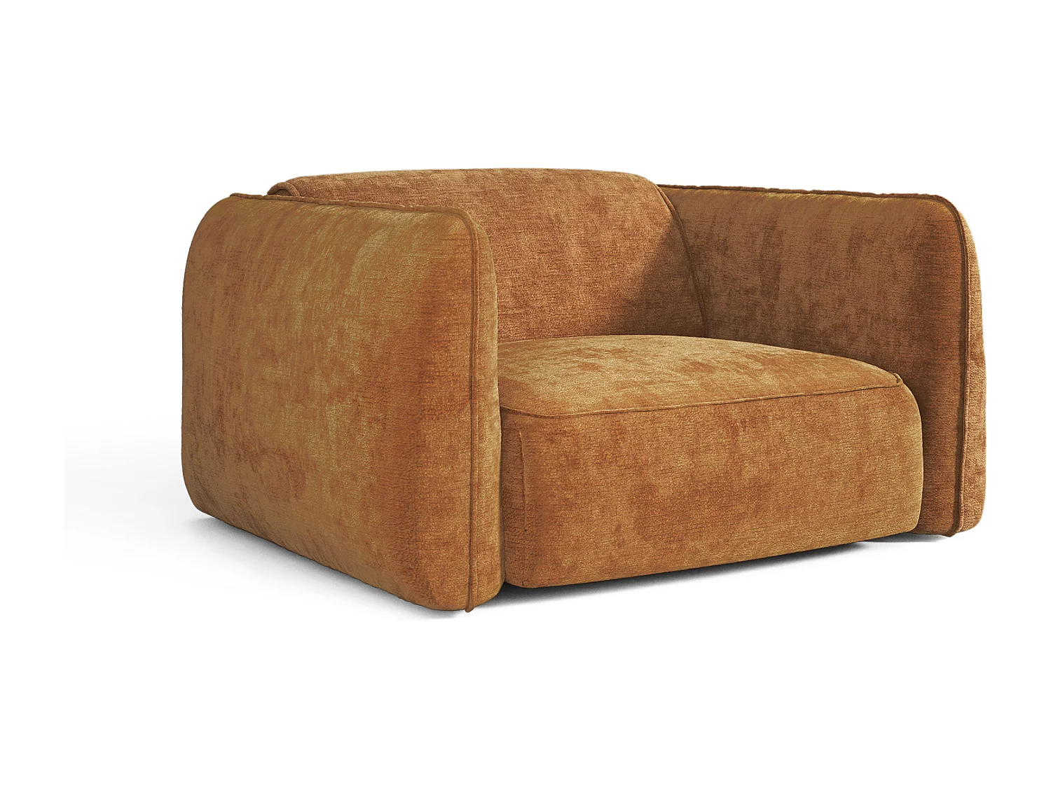 Fauteuil LOMI en Velours gaufré Caramel