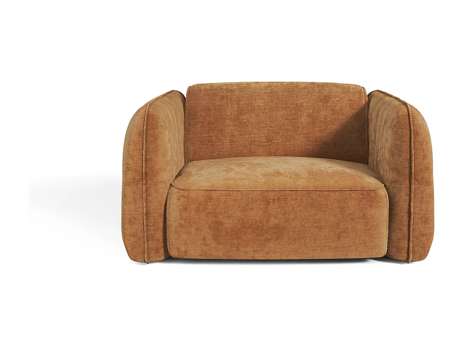 Fauteuil LOMI en Velours gaufré Caramel