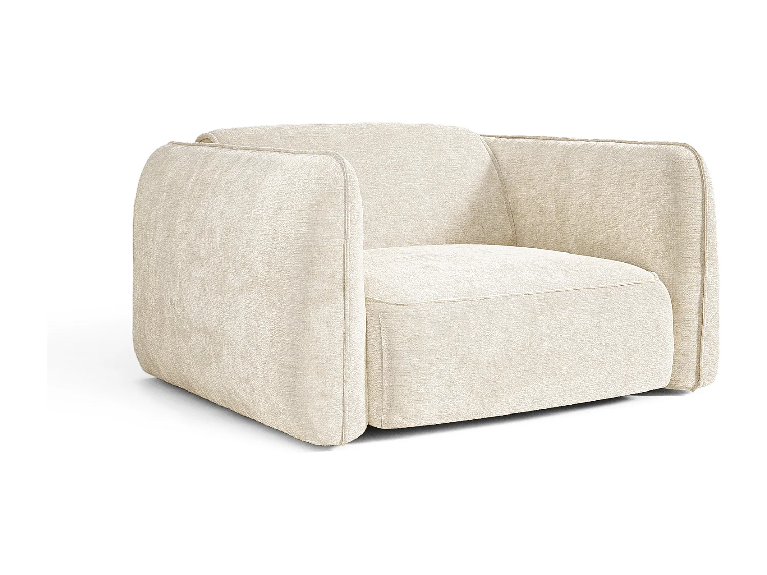Fauteuil LOMI en Velours gaufré Crème