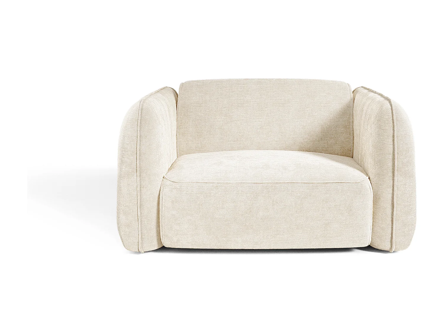Fauteuil LOMI en Velours gaufré Crème