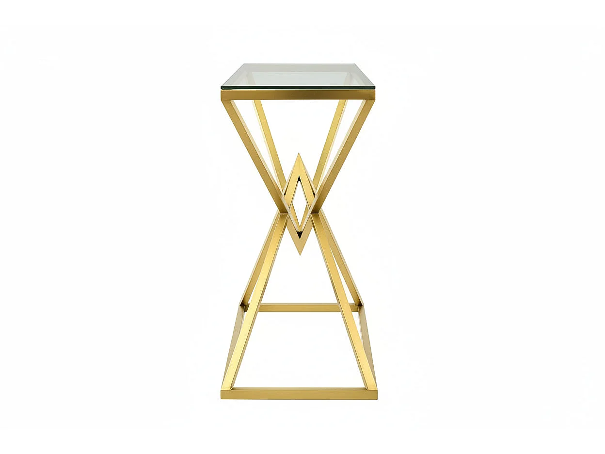 Console gold verre trempé transparent 120x40x78 cm PYRAMID