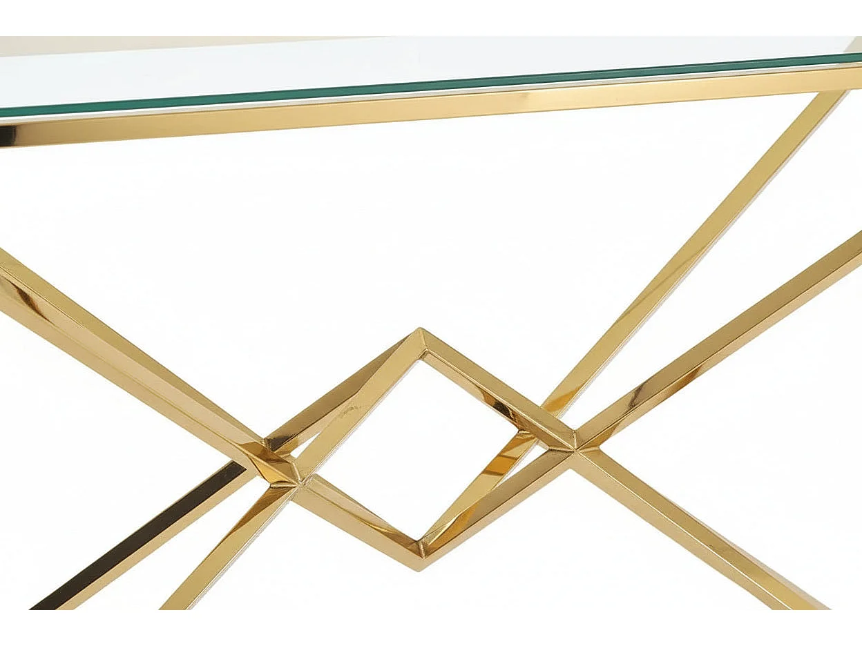 Console gold verre trempé transparent 120x40x78 cm PYRAMID