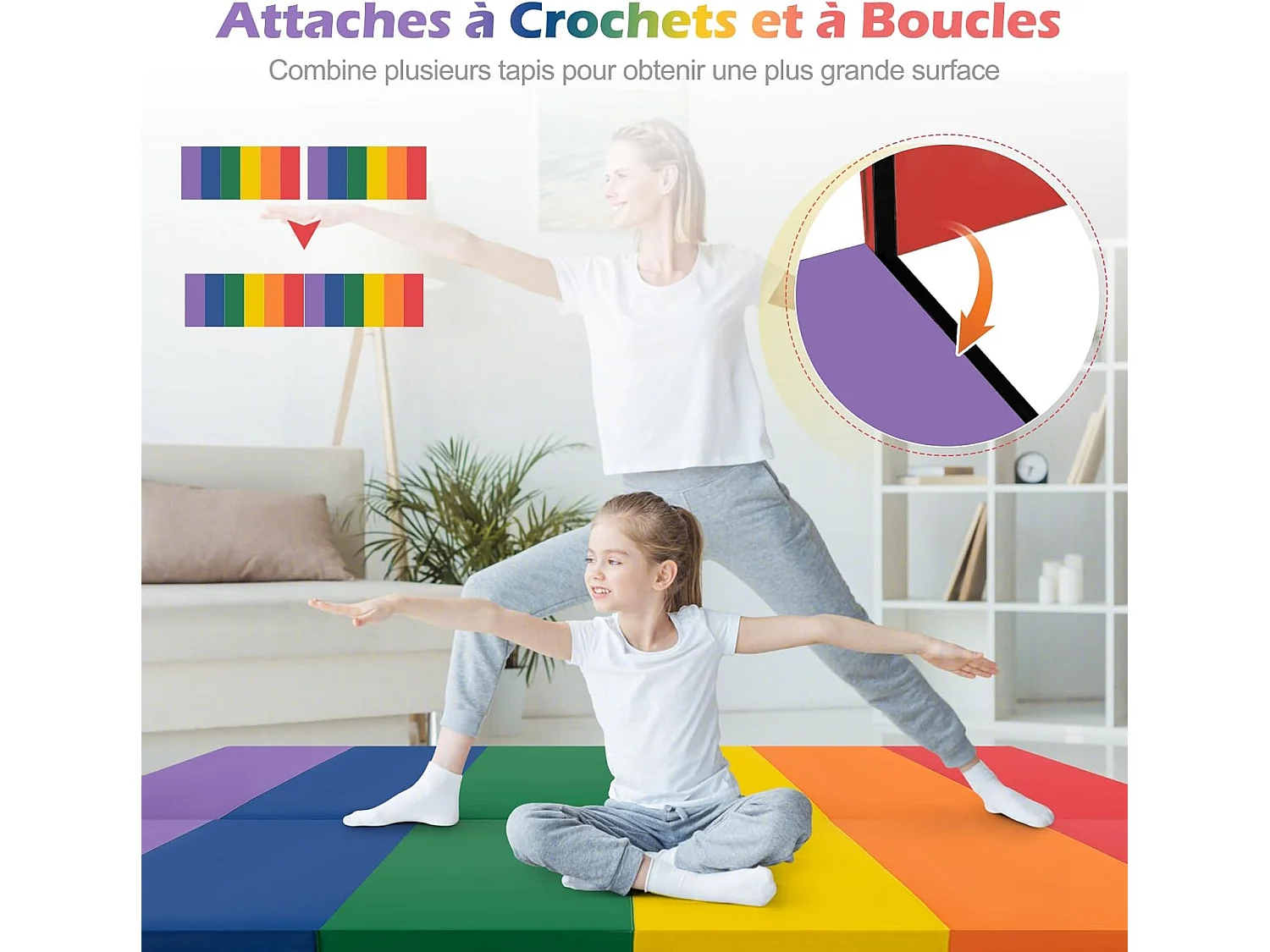 Turnmat, inklapbaar, 180 x 120 cm, zachte vloermat, gymnastiekmat, 5-voudig opvouwbaar, sportmat, fitnessmat, thuis, voor kinderen en volwassenen, 180 x 120 x 4 cm