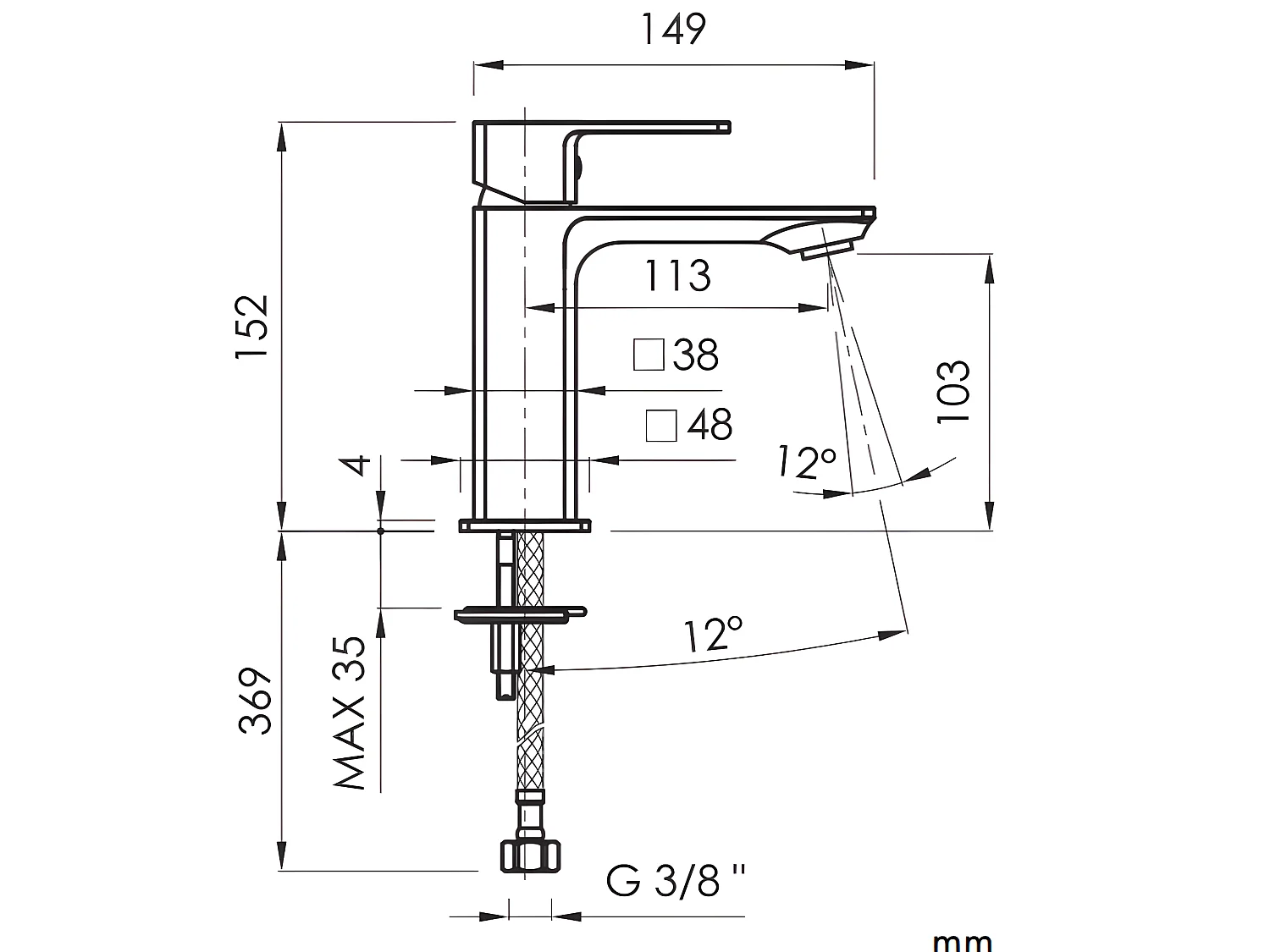 Grifo monomando para lavabo CUBO en 2 colores