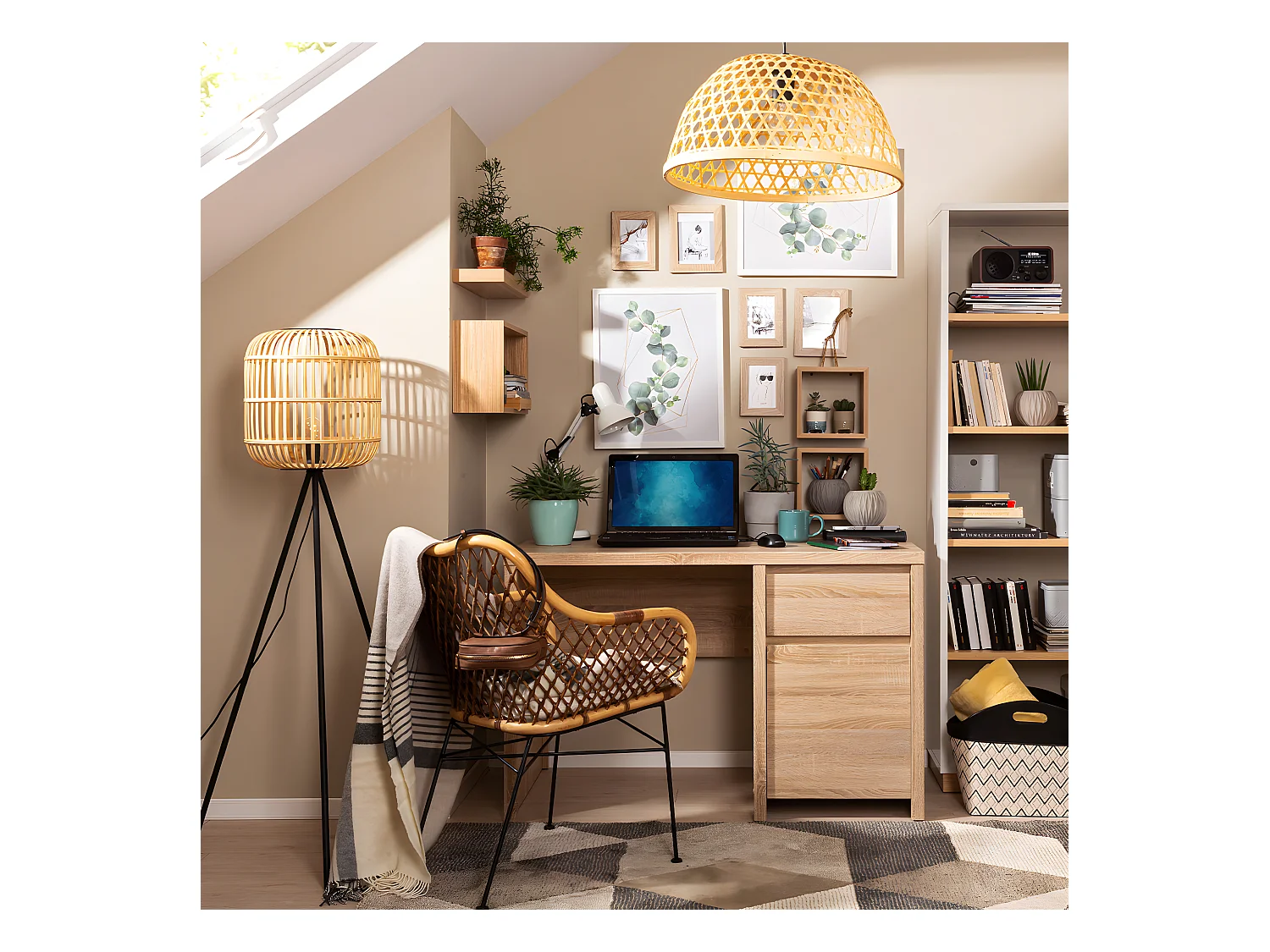 Bureau 1 porte 1 tiroir Soren Bois