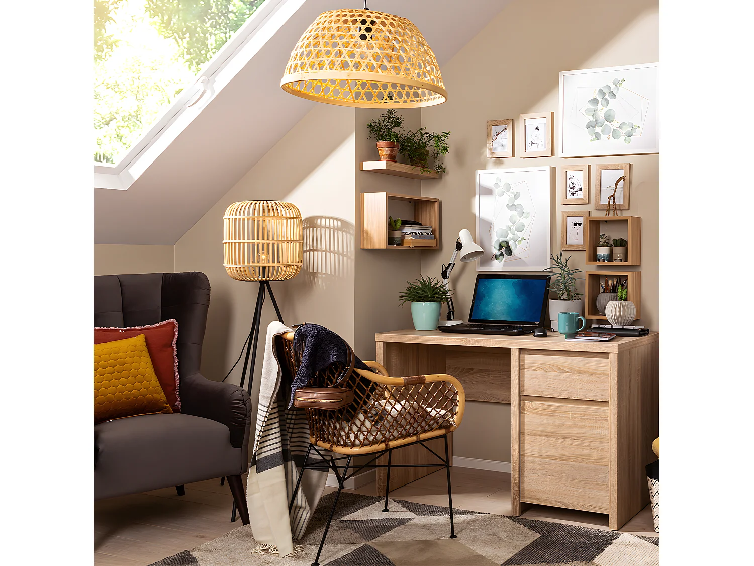 Schreibtisch 1 Tür 1 Schublade Soren Holz