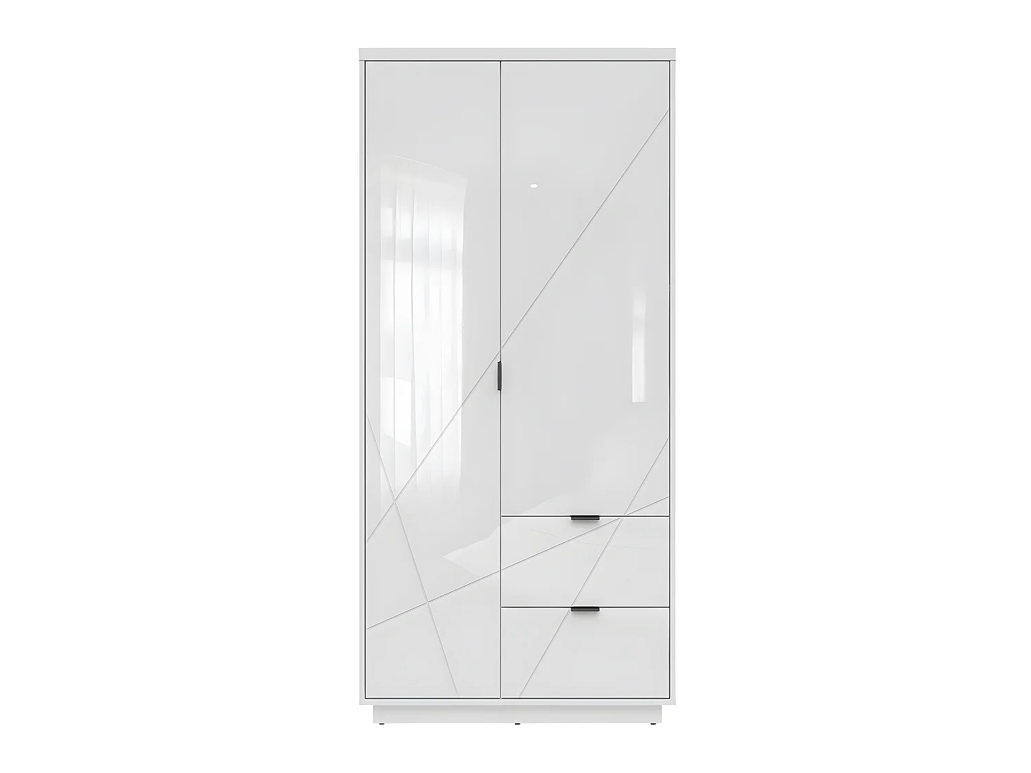 Armoire 2 portes 2 tiroirs Sven Blanc