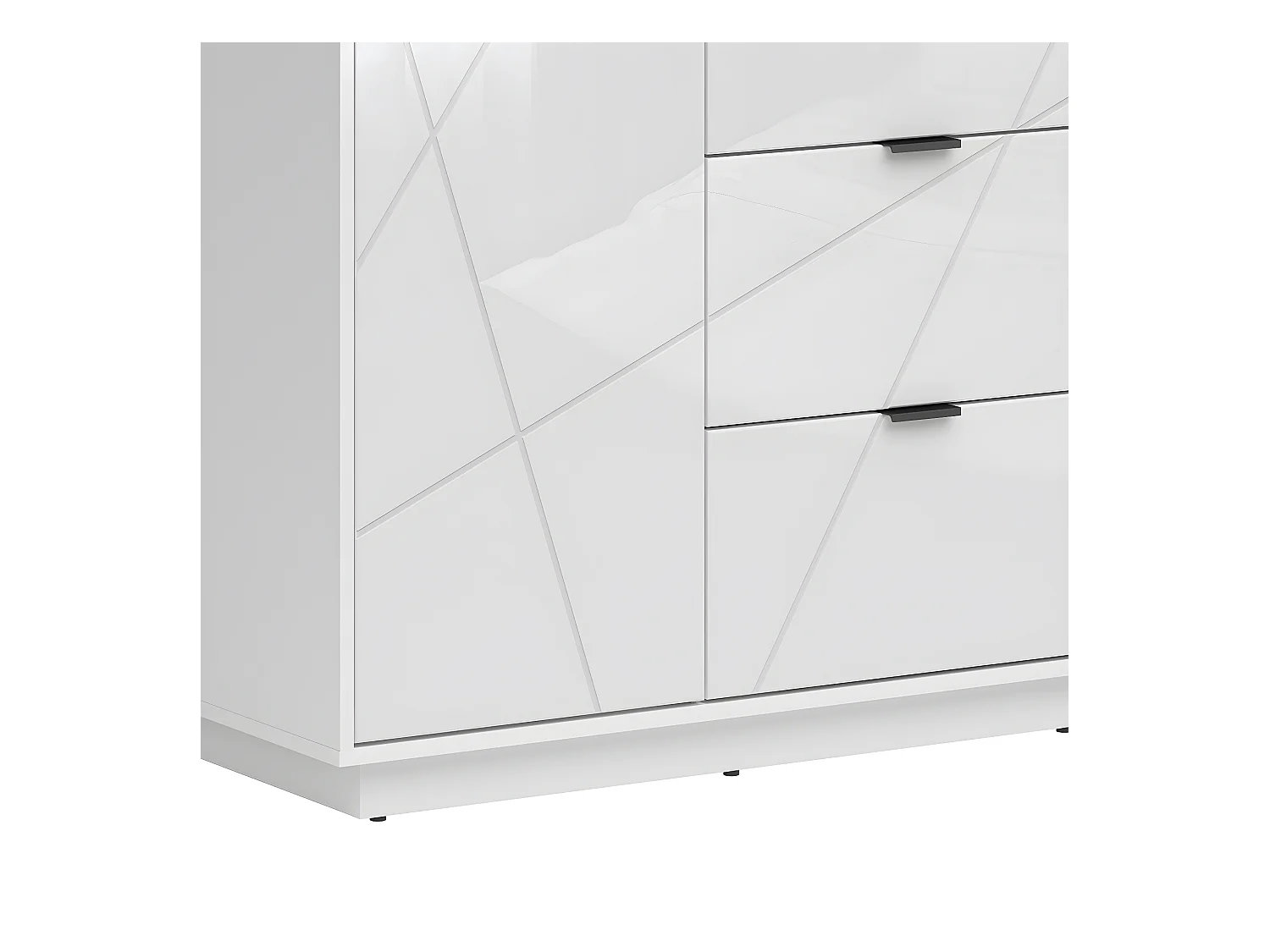 Armoire 2 portes 2 tiroirs Sven Blanc