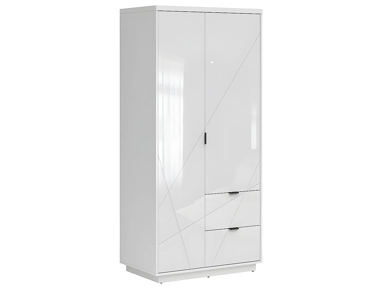 Armoire 2 portes 2 tiroirs Sven Blanc