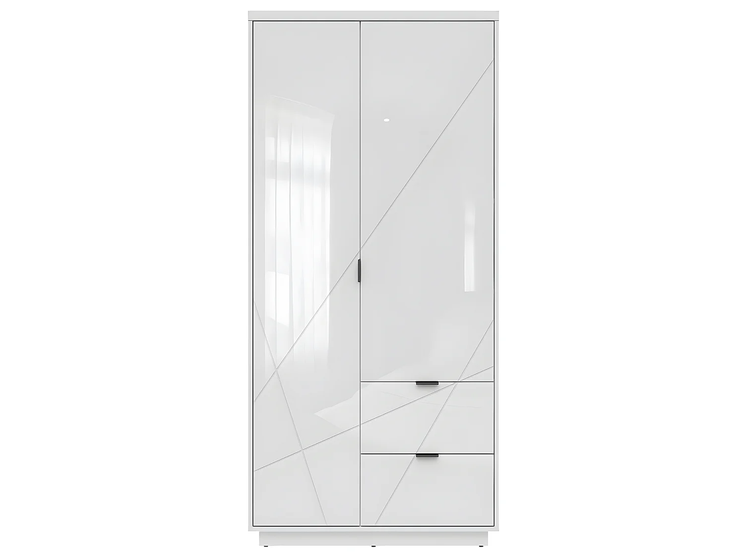 Armoire 2 portes 2 tiroirs Sven Blanc