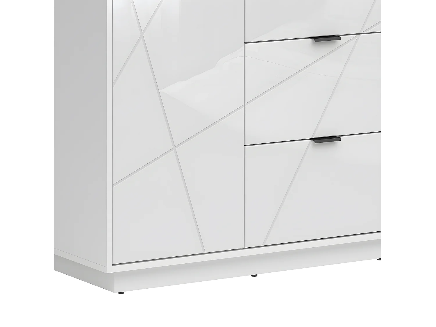 Armoire 2 portes 2 tiroirs Sven Blanc