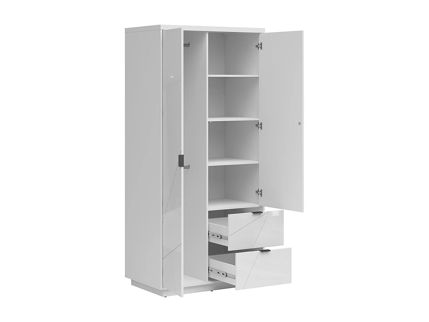 Armadio 2 ante 2 cassetti Sven bianco 201cm