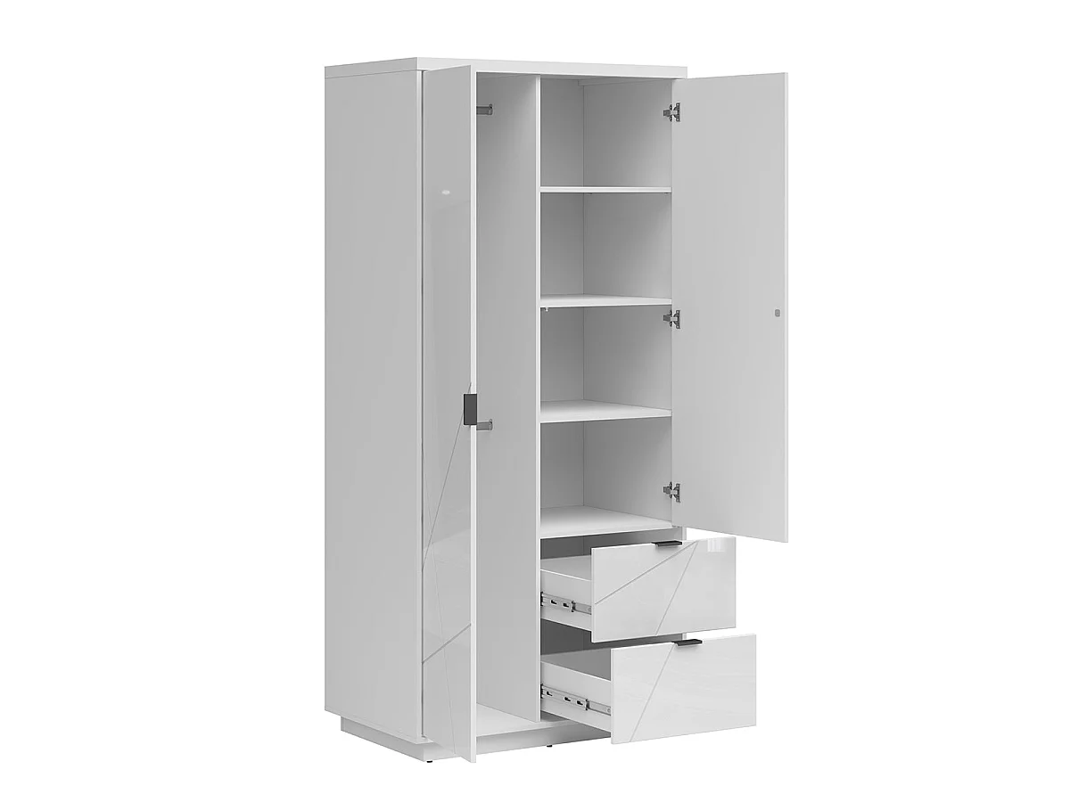 Schrank 2 Türen 2 Schubladen Sven Weiß