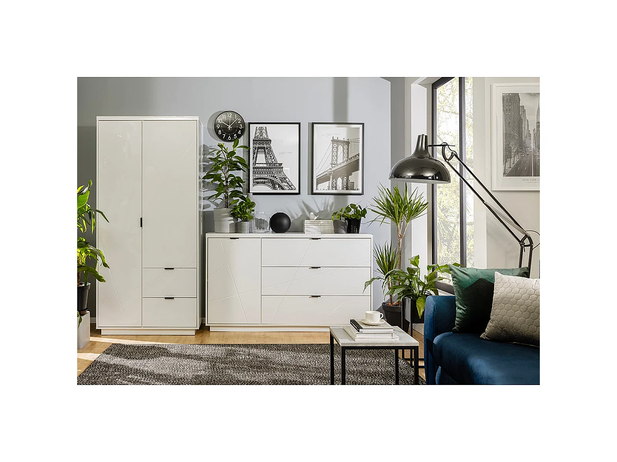Schrank 2 Türen 2 Schubladen Sven Weiß