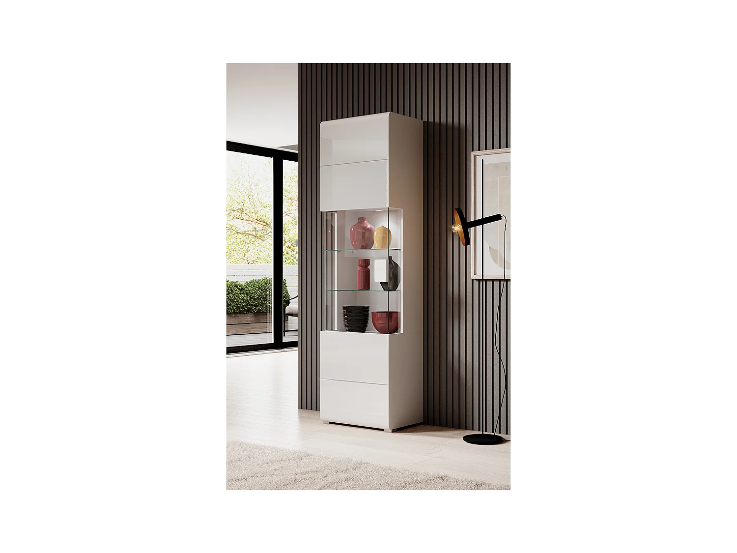 1-deurs vitrine met LED Jules White