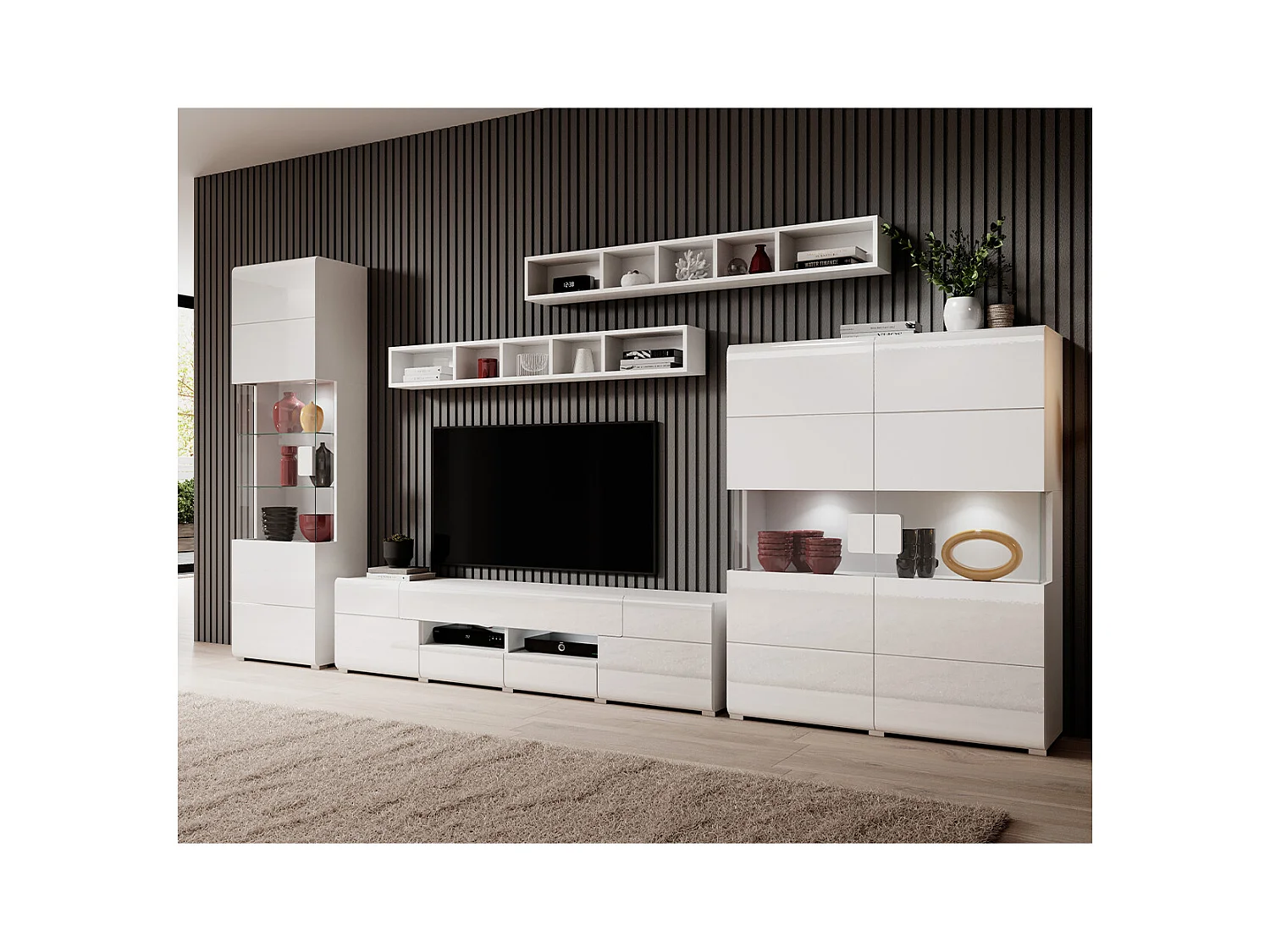 1-deurs vitrine met LED Jules White