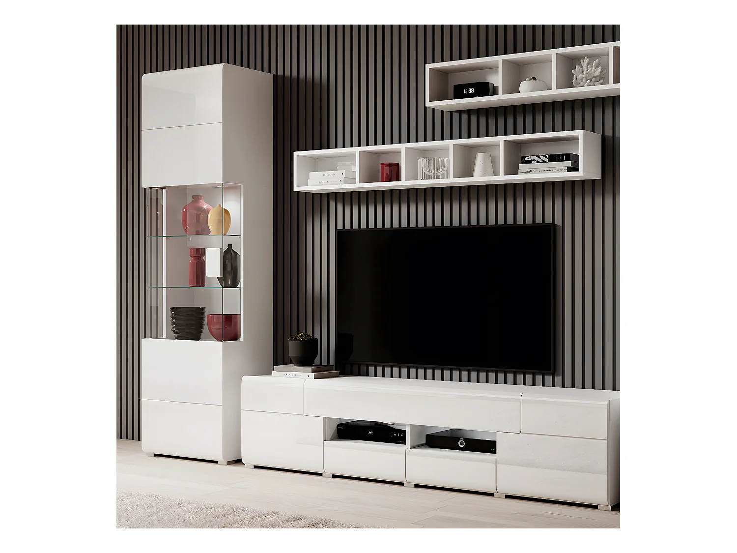 1-deurs vitrine met LED Jules White