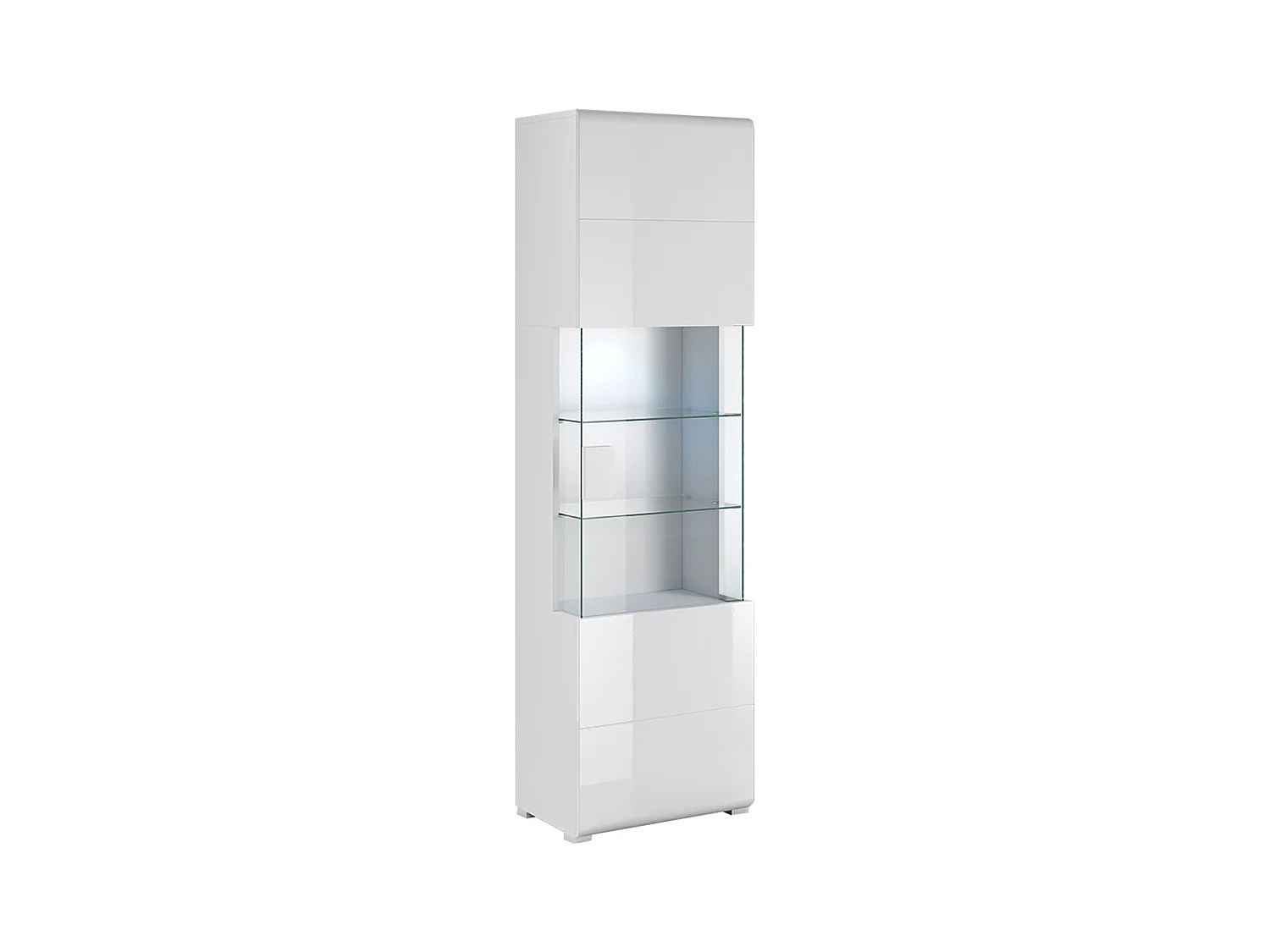 Vitrine 1 porte avec LED Jules Blanc
