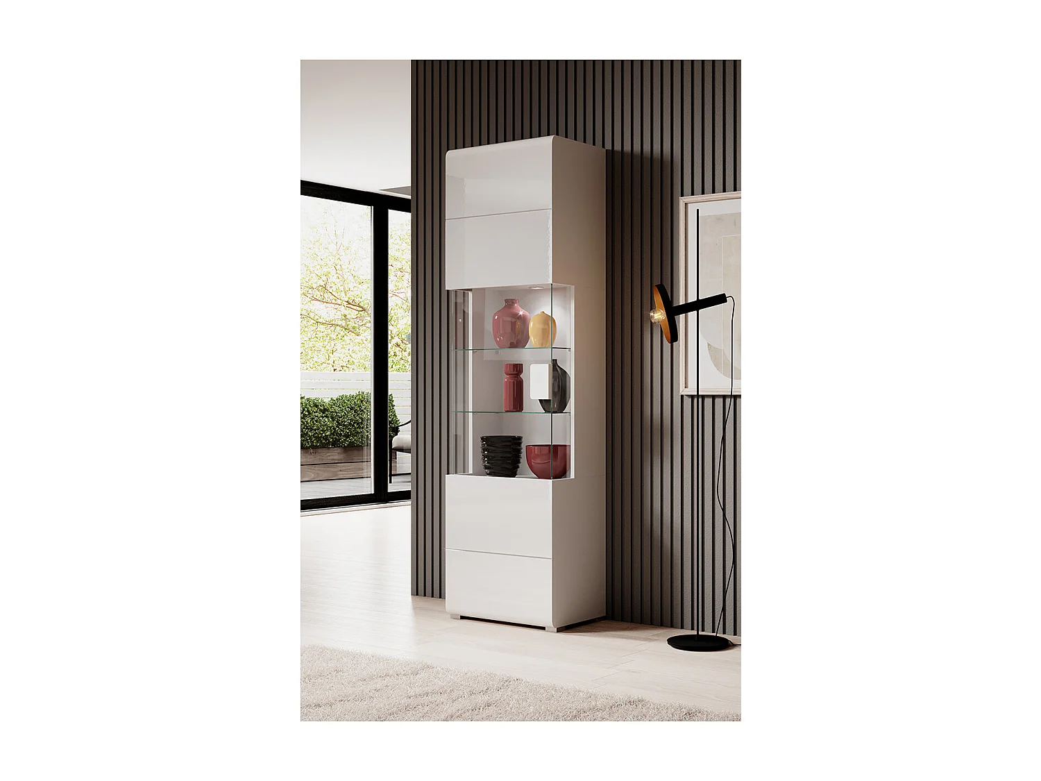 1-deurs vitrine met LED Jules White