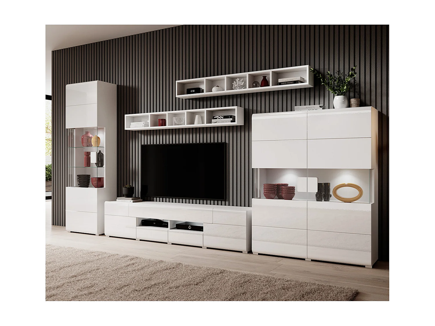 1-deurs vitrine met LED Jules White