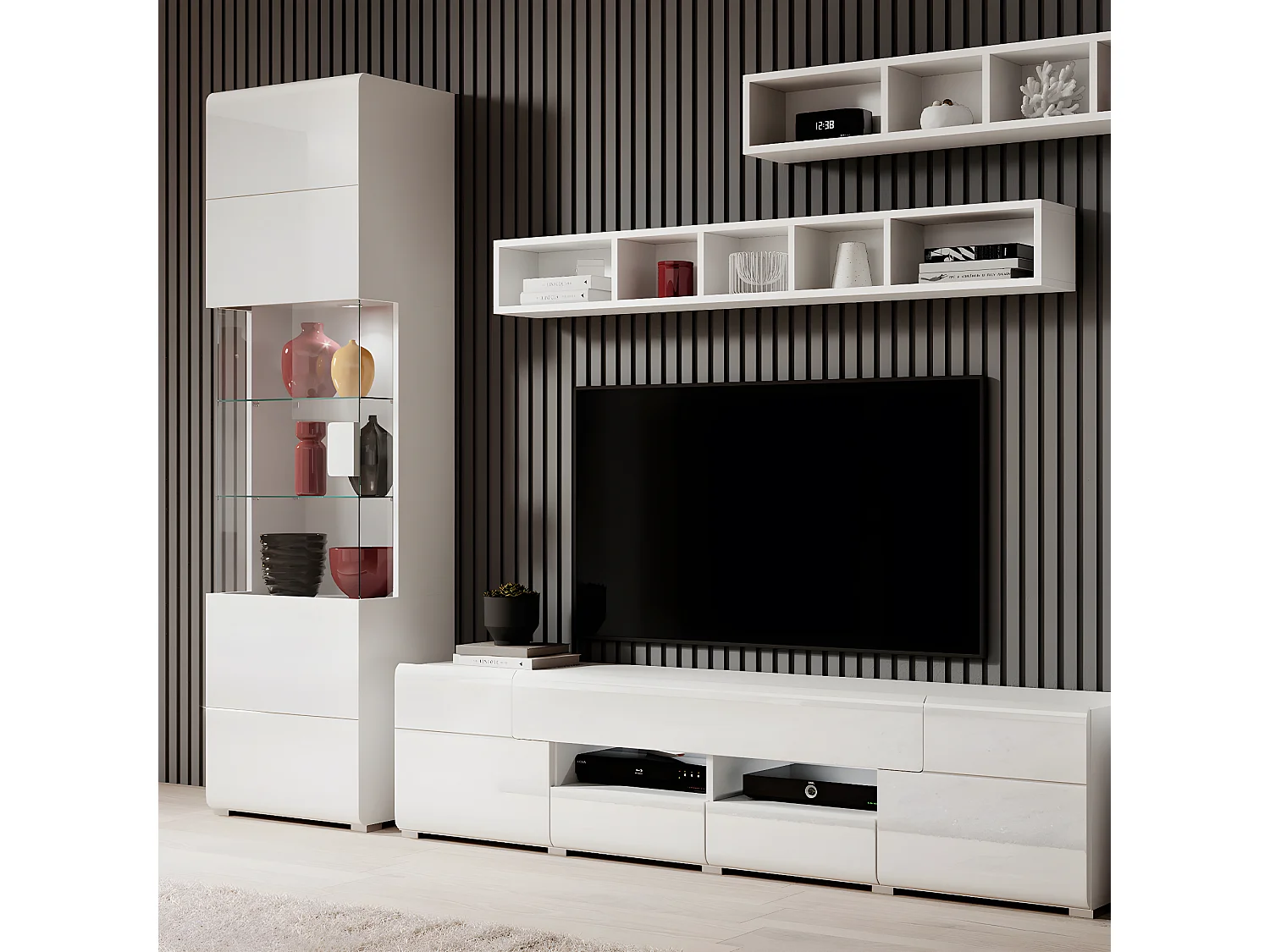 1-deurs vitrine met LED Jules White