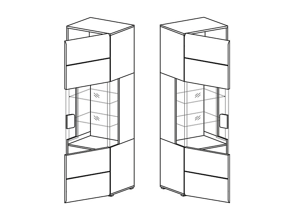 1-deurs vitrine met LED Jules White