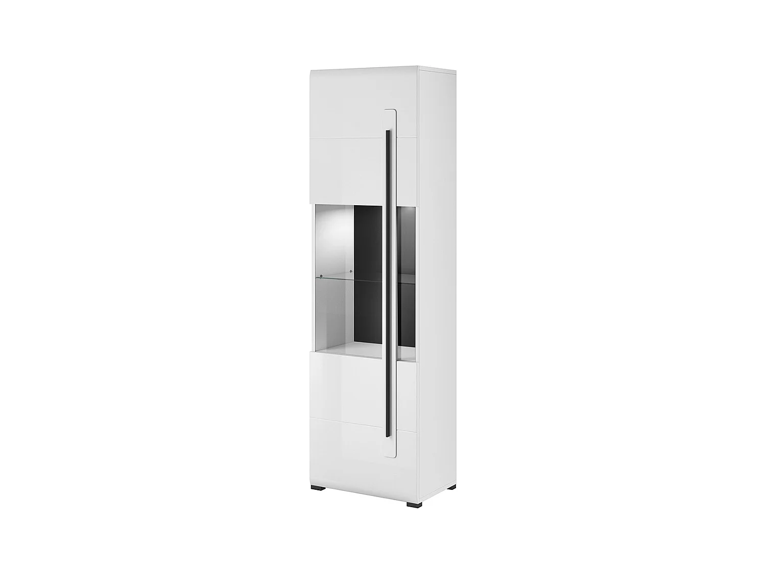 Vitrine 1 porte avec LED Louis Blanc