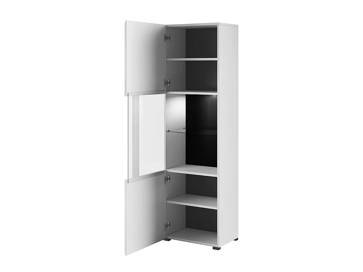 Vitrine 1 porte avec LED Louis Blanc