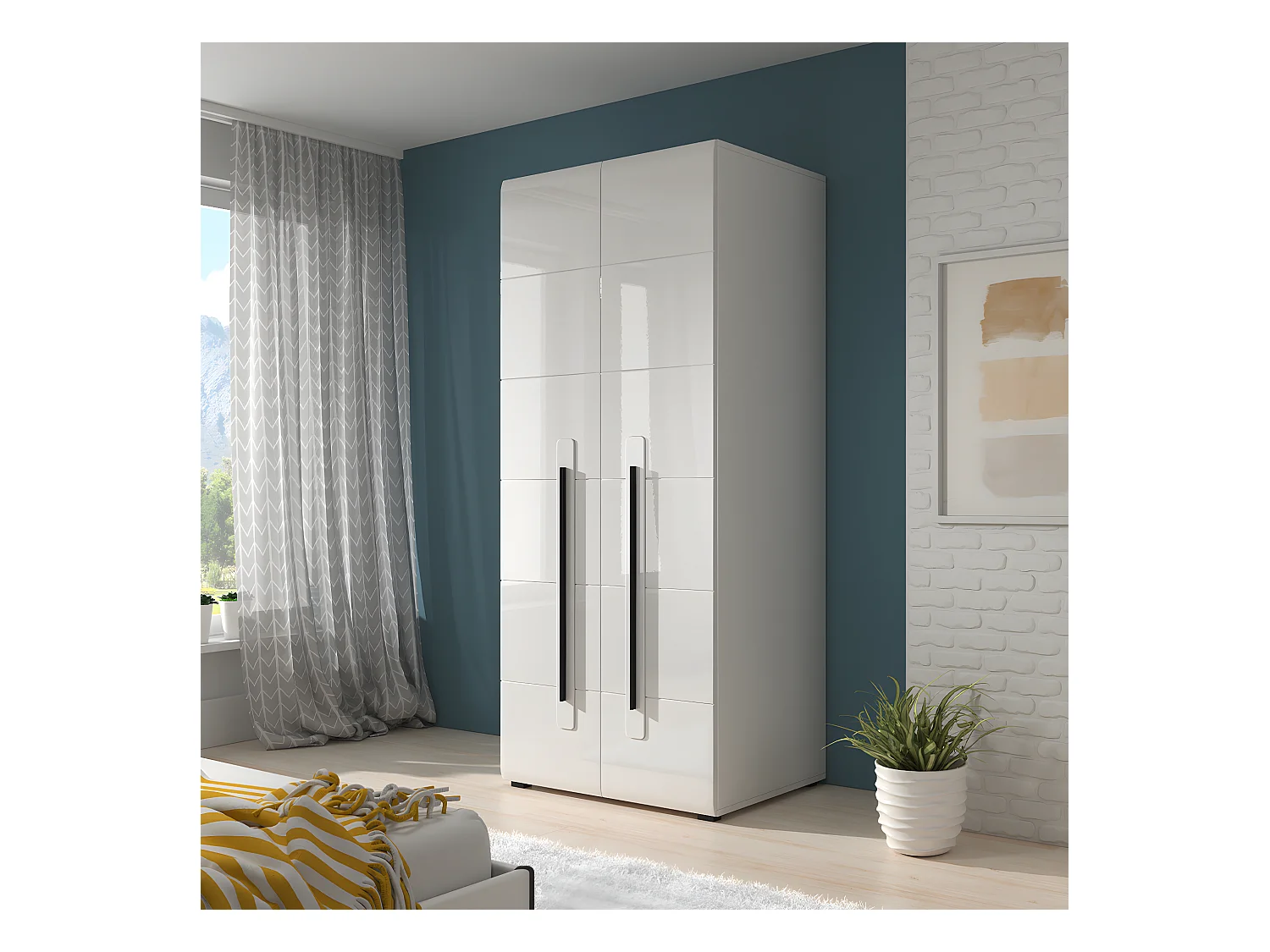 Szafa TULSA 2D biała połysk