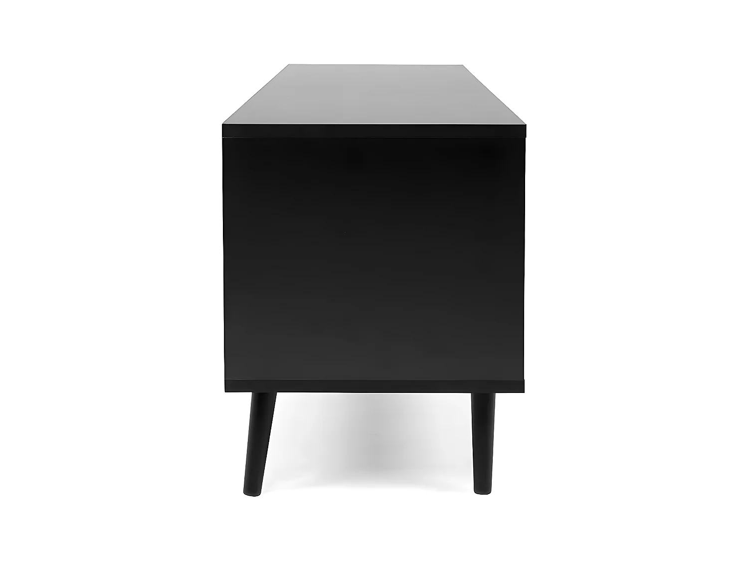 Mobile TV a 2 ante 2 sportelli stampa impagliatura e nero - L70 cm