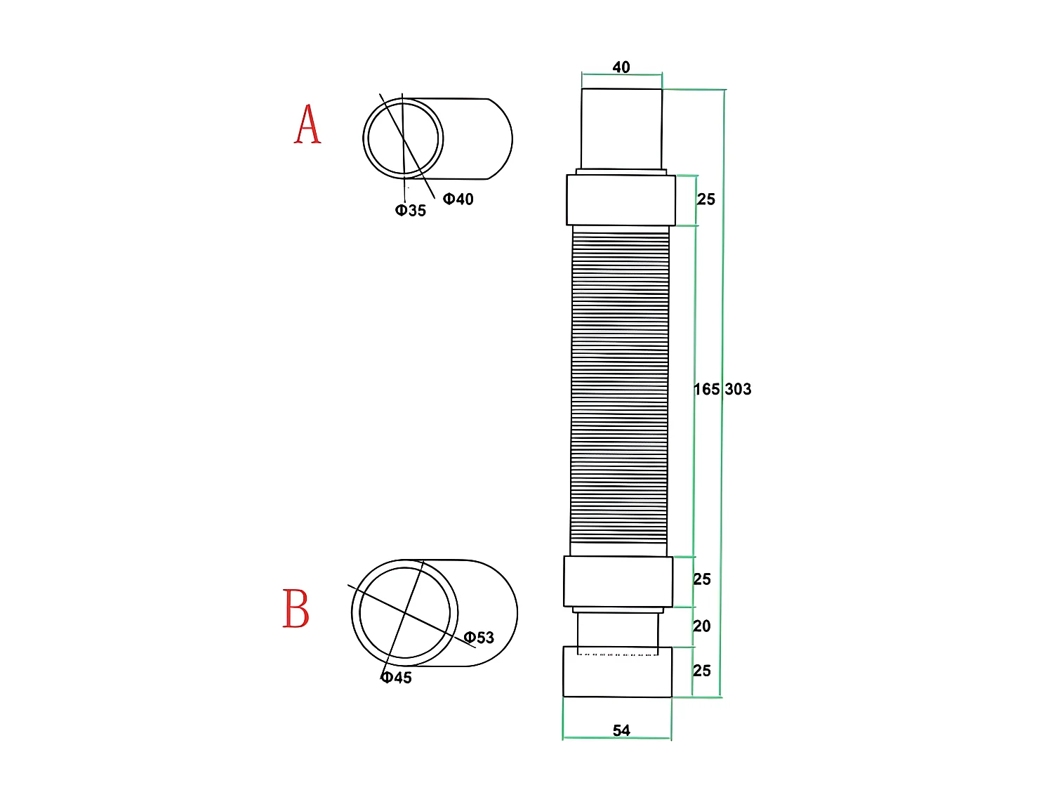 Tuyau de bonde 90cm, siphon pour bonde de receveur, tuyau flexible