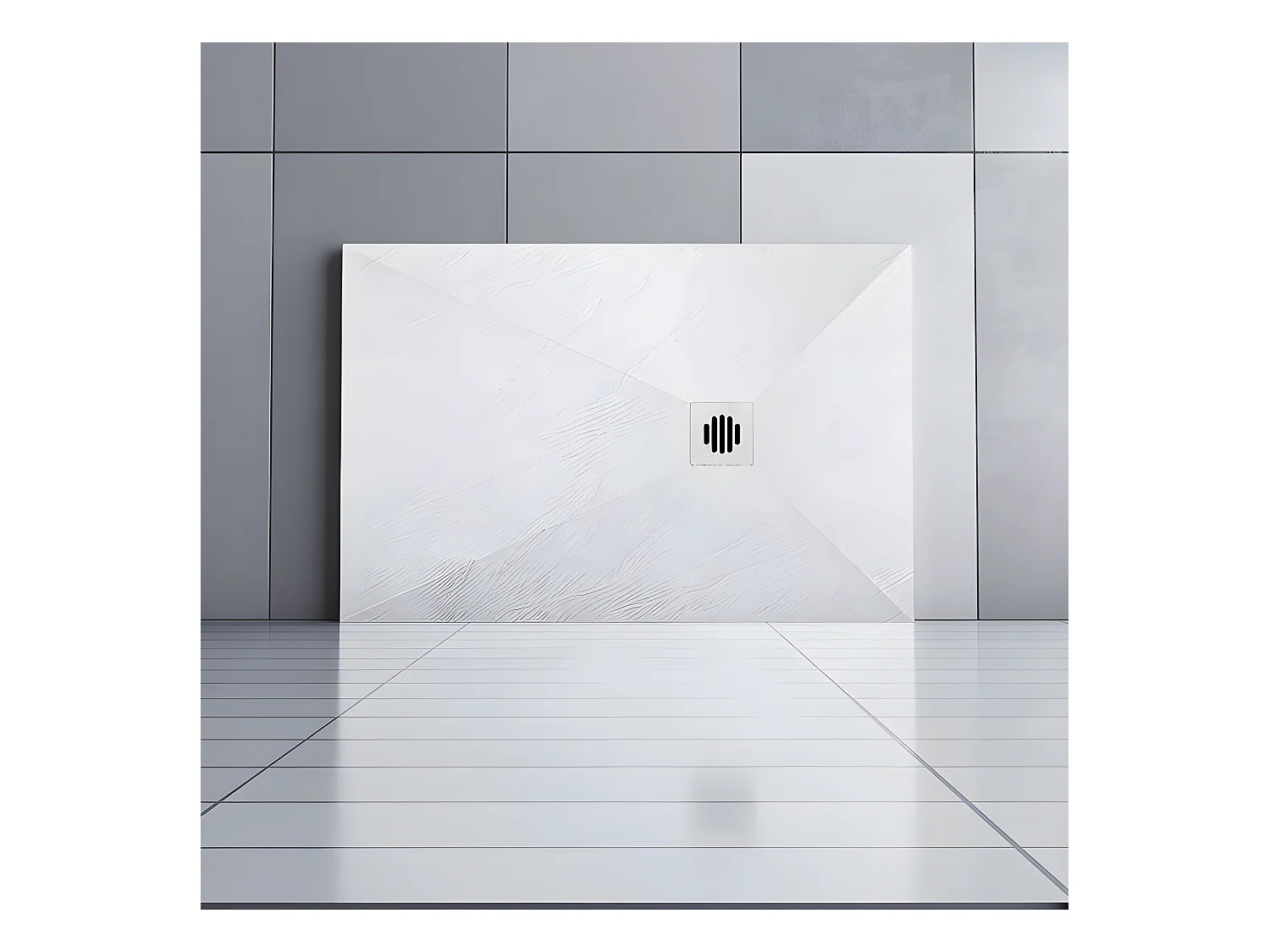 Receveur de douche 140x90cm avec une grille en ABS, bac à douche rectangulaire, Extra-plat, blanc, anti-dérapant