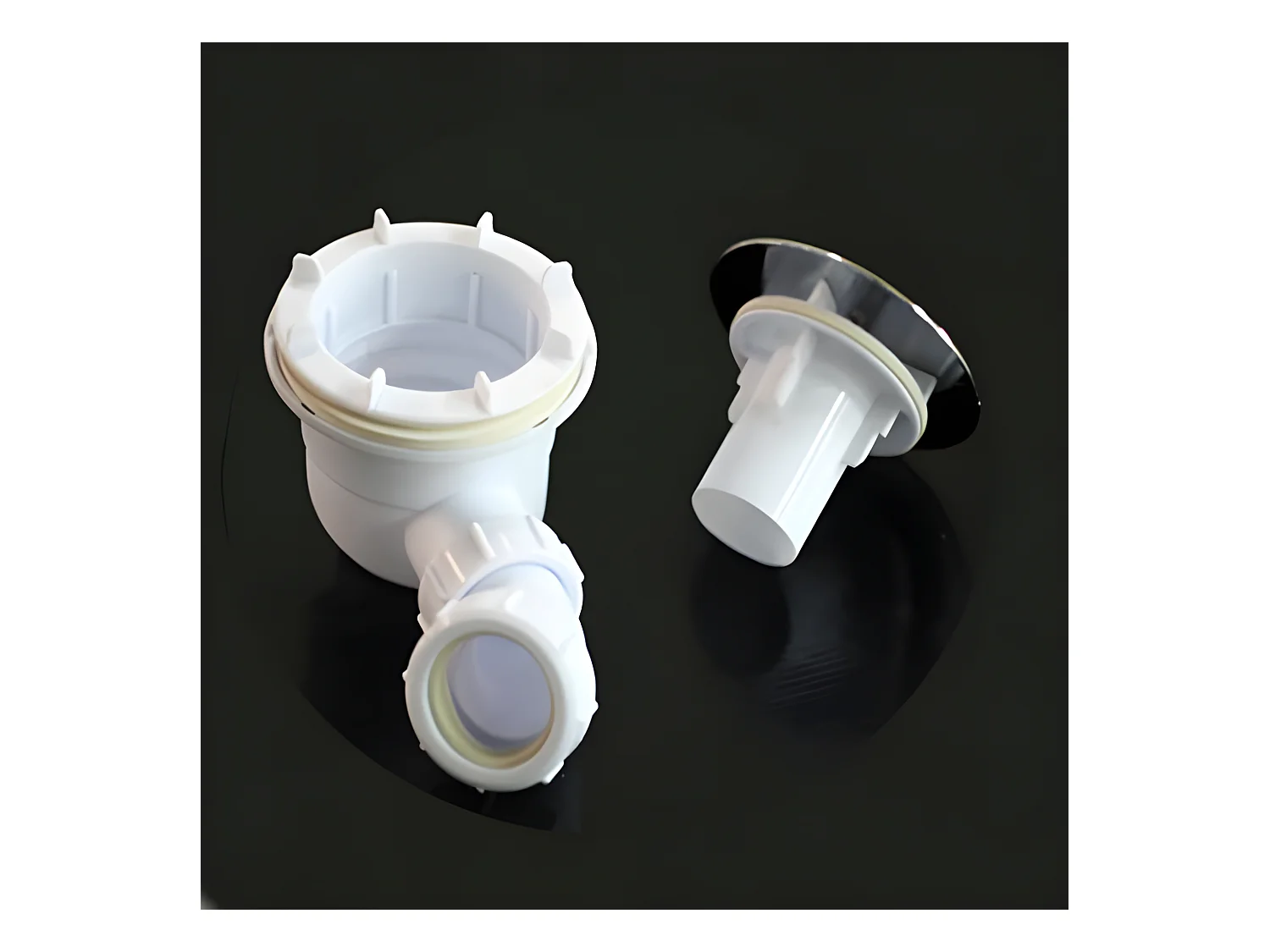 Bonde de receveur avec siphon 90cm pour receveur de douche, bonde de douche haut débit extra-plat couverture chromé, diamètre 90mm