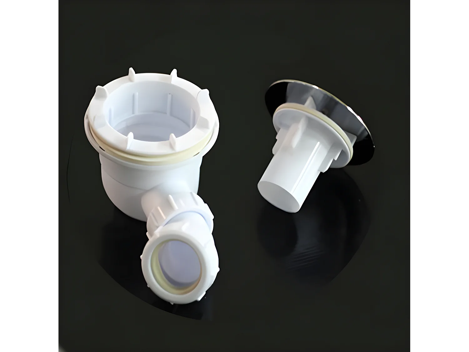 Bonde de receveur avec siphon 90cm pour receveur de douche, bonde de douche haut débit extra-plat couverture chromé, diamètre 90mm