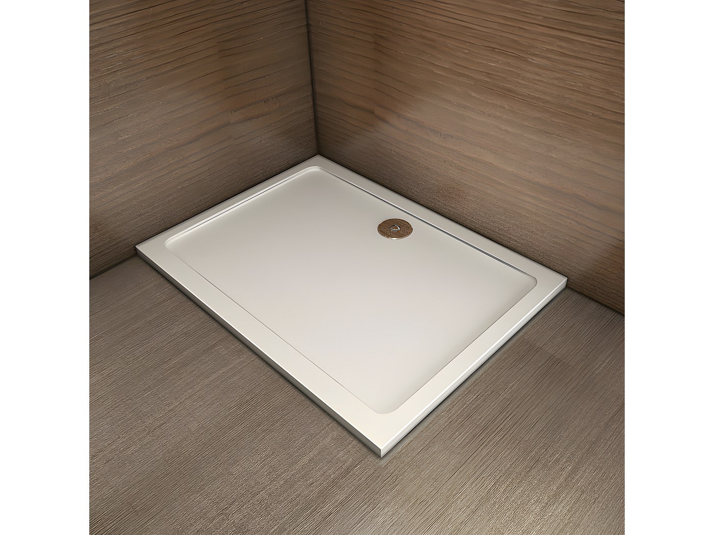 SOULBATH Receveur de Douche -Résine -Gel Coat -Texture Lisse/Pierre -Antidérapant -Couleur Crème - 200x90- Extra plat 3cm. Bonde de Vidage incluse - GRILLE DORÉE