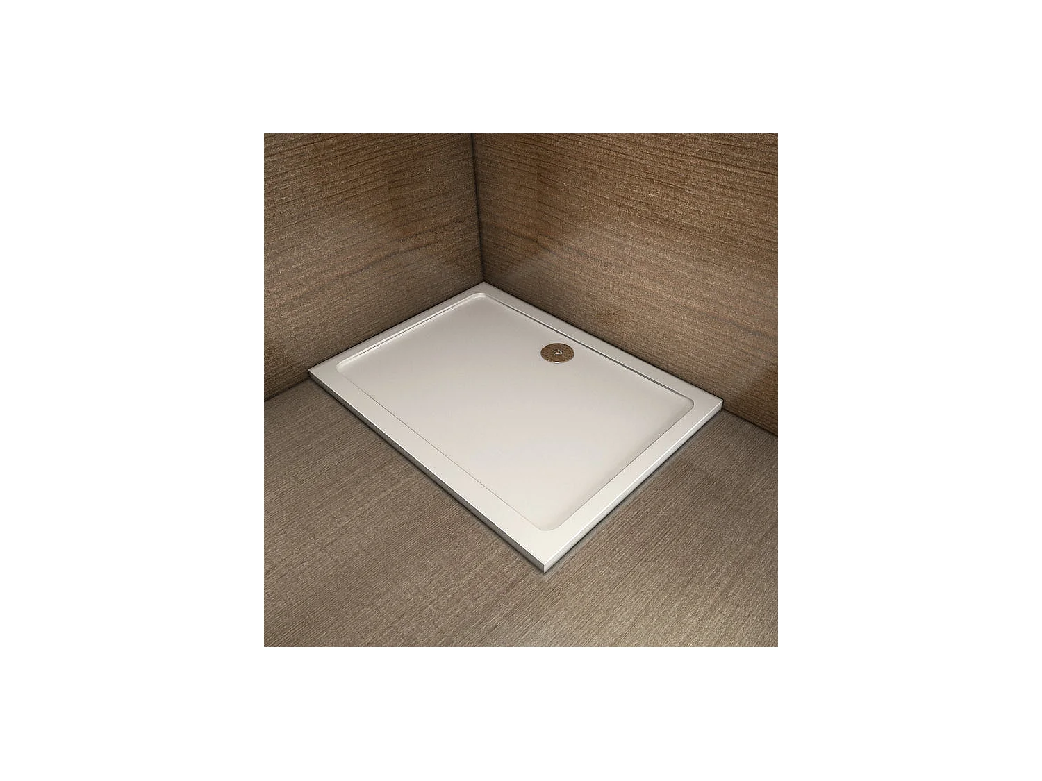 Receveur de douche blanc 80x70x3cm rectangulaire, Extra-plat, gel coat, bac à douche anti-dérapant Modèle Classique