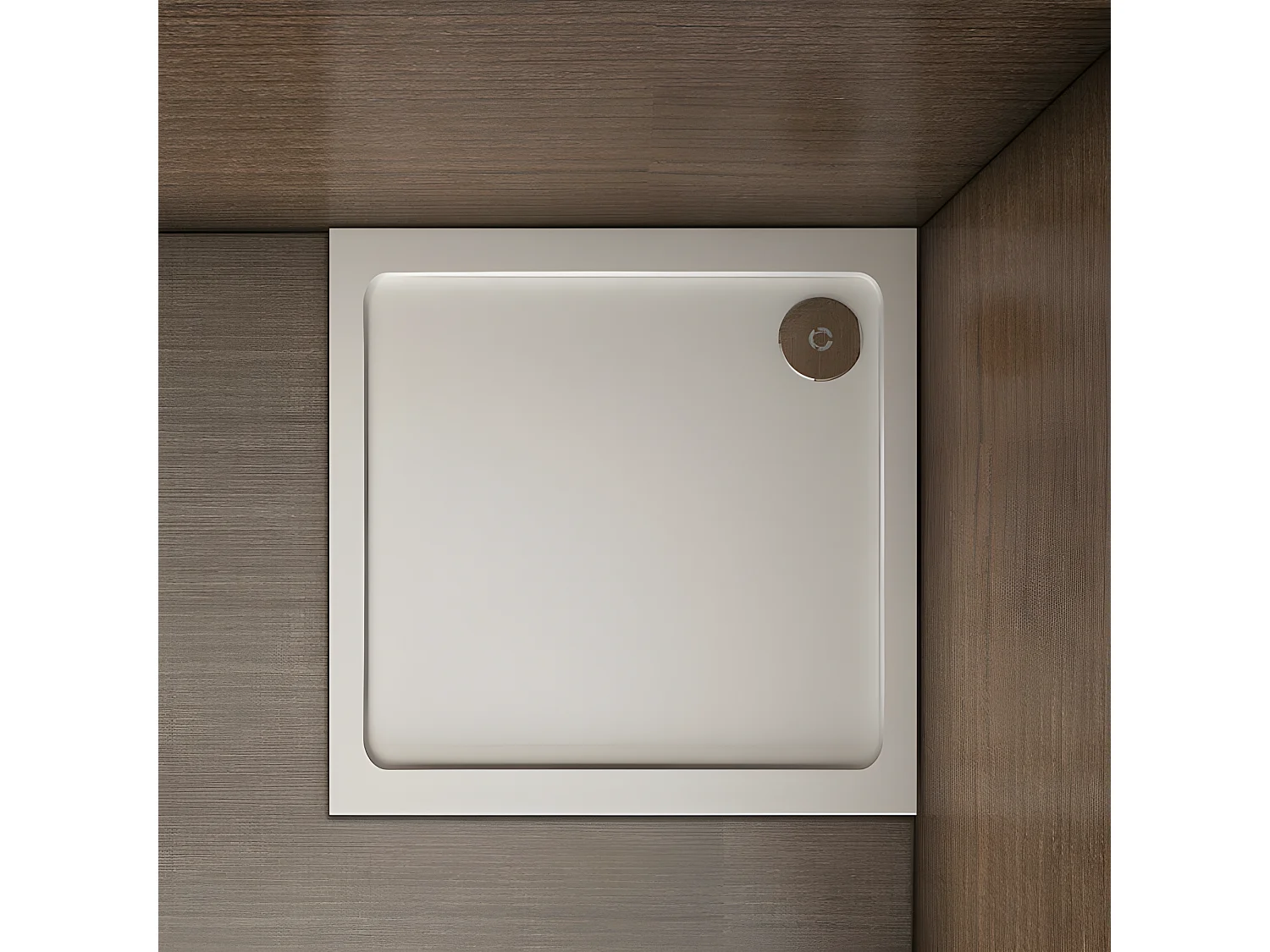 Receveur de douche blanc 76x76x3cm carré, Extra-plat, gel coat, bac à douche anti-dérapant Modèle Classique