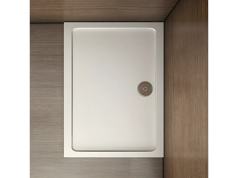 Receveur de douche blanc 150x90x3cm rectangulaire, Extra-plat, gel coat, bac à douche anti-dérapant Modèle Classique