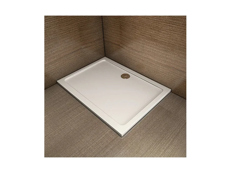 Receveur de douche blanc 150x80x3cm rectangulaire, Extra-plat, gel coat, bac à douche anti-dérapant Modèle Classique