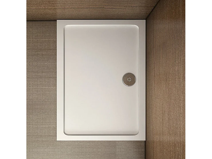 Witte douchebak 150x80x3cm rechthoekig, extra vlak, gelcoat, antislip douchebak Classic Model