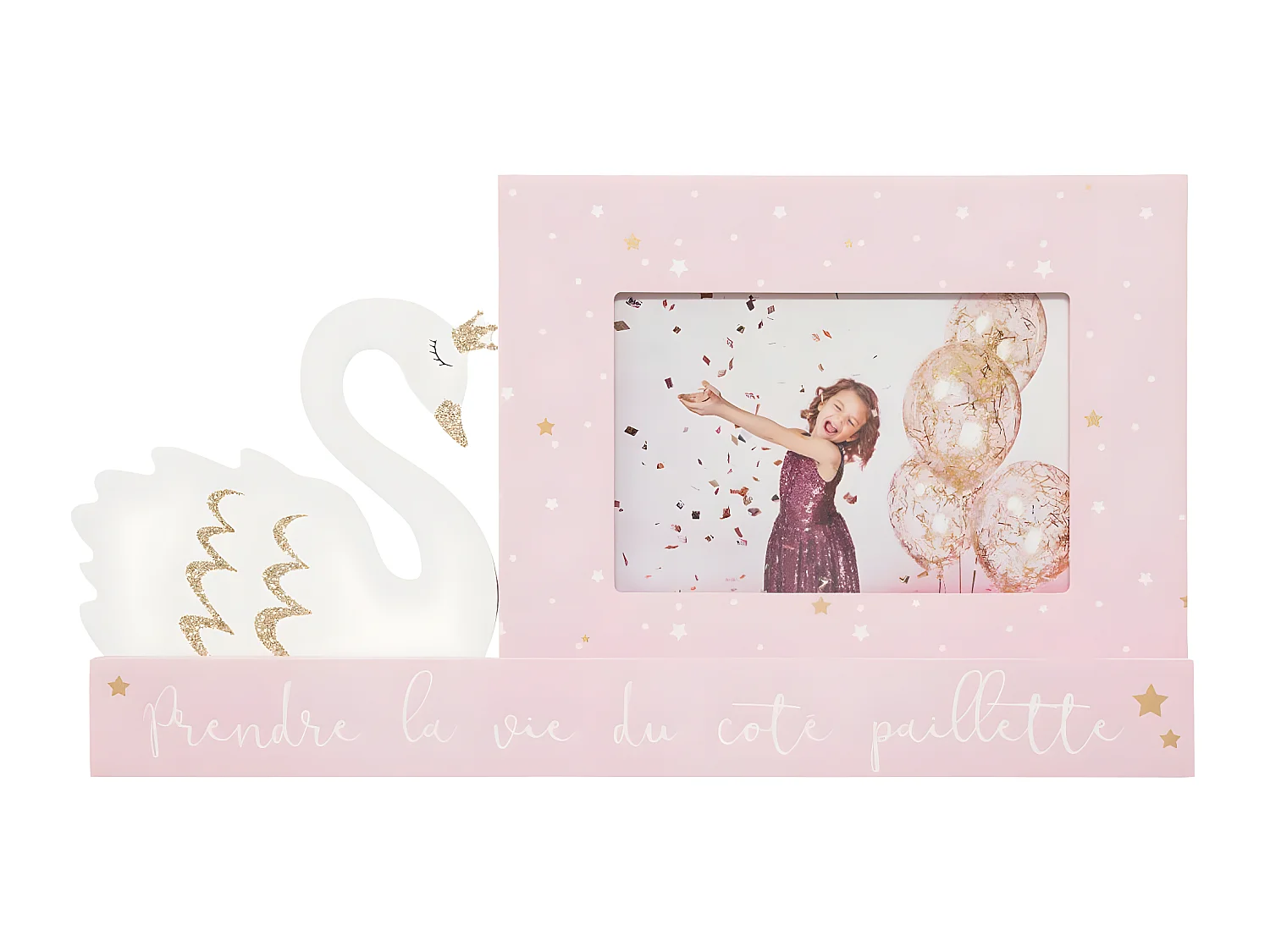 Cadre Photo à poser Cygne en Bois et Verre pour Photo 10 x 15 cm