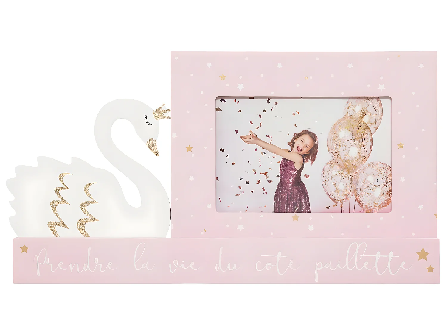 Cadre Photo à poser Cygne en Bois et Verre pour Photo 10 x 15 cm