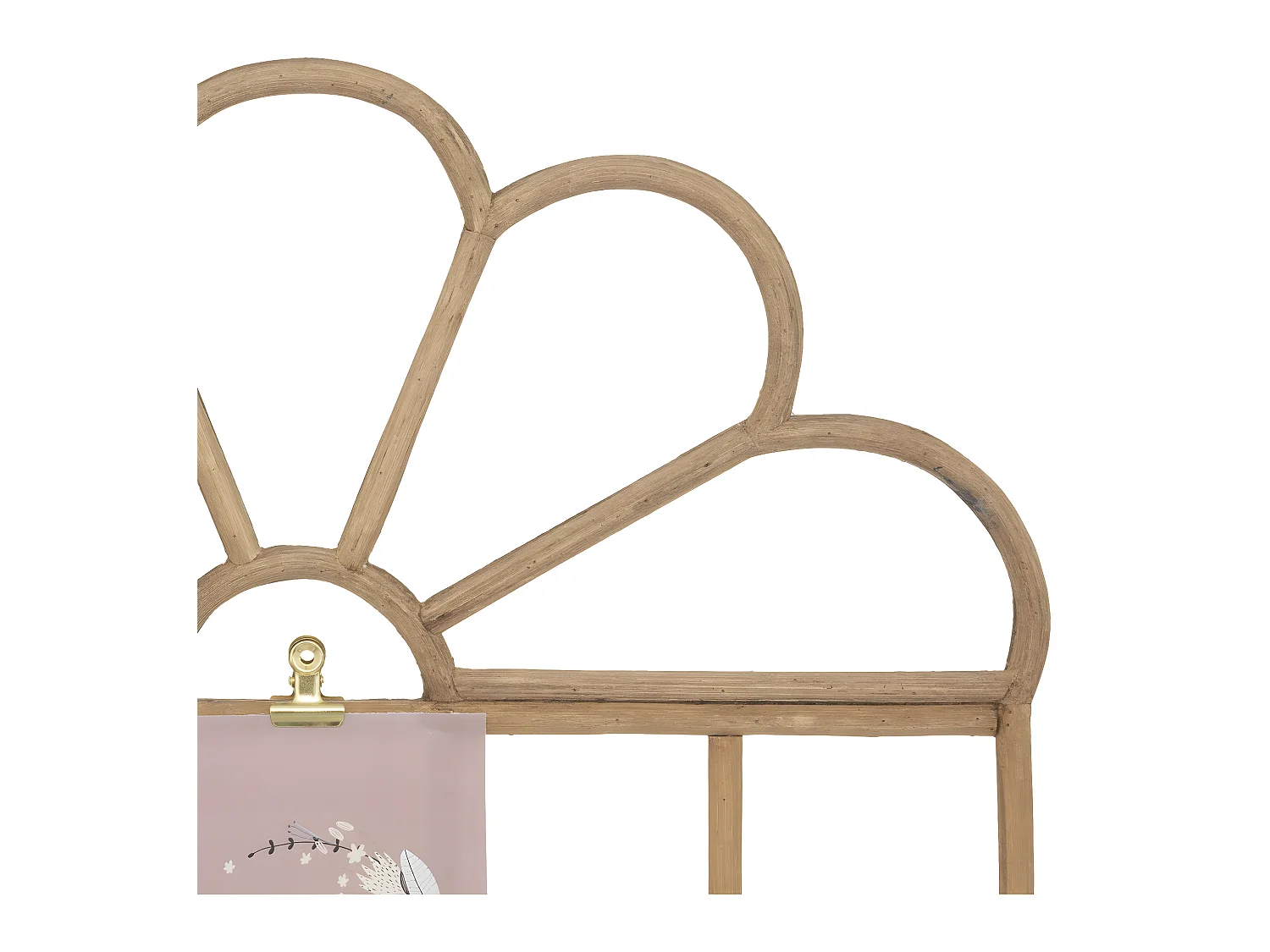 Porte-photos enfant en Rotin avec clips en acier doré 40 x 57 cm