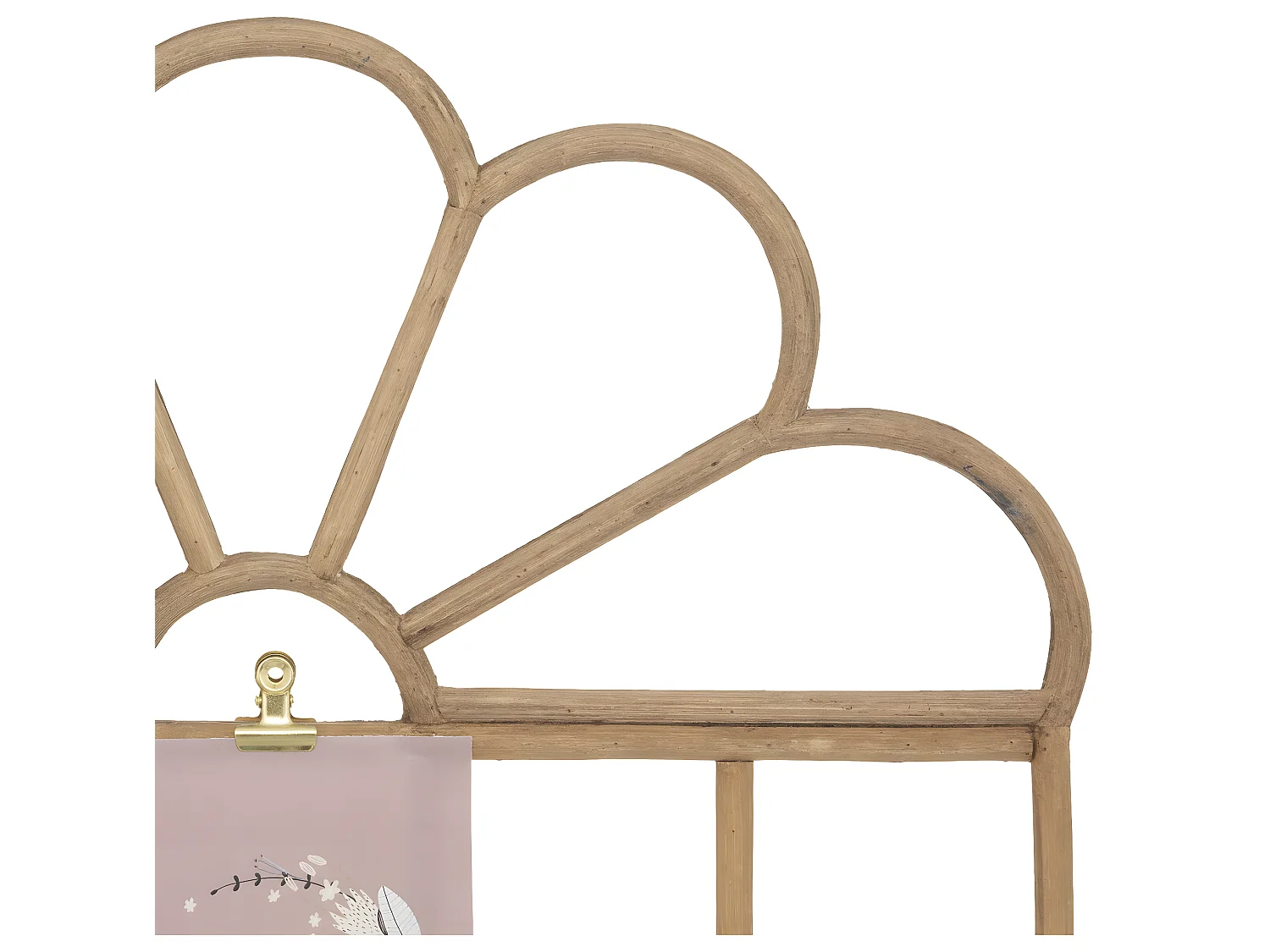 Porte-photos enfant en Rotin avec clips en acier doré 40 x 57 cm