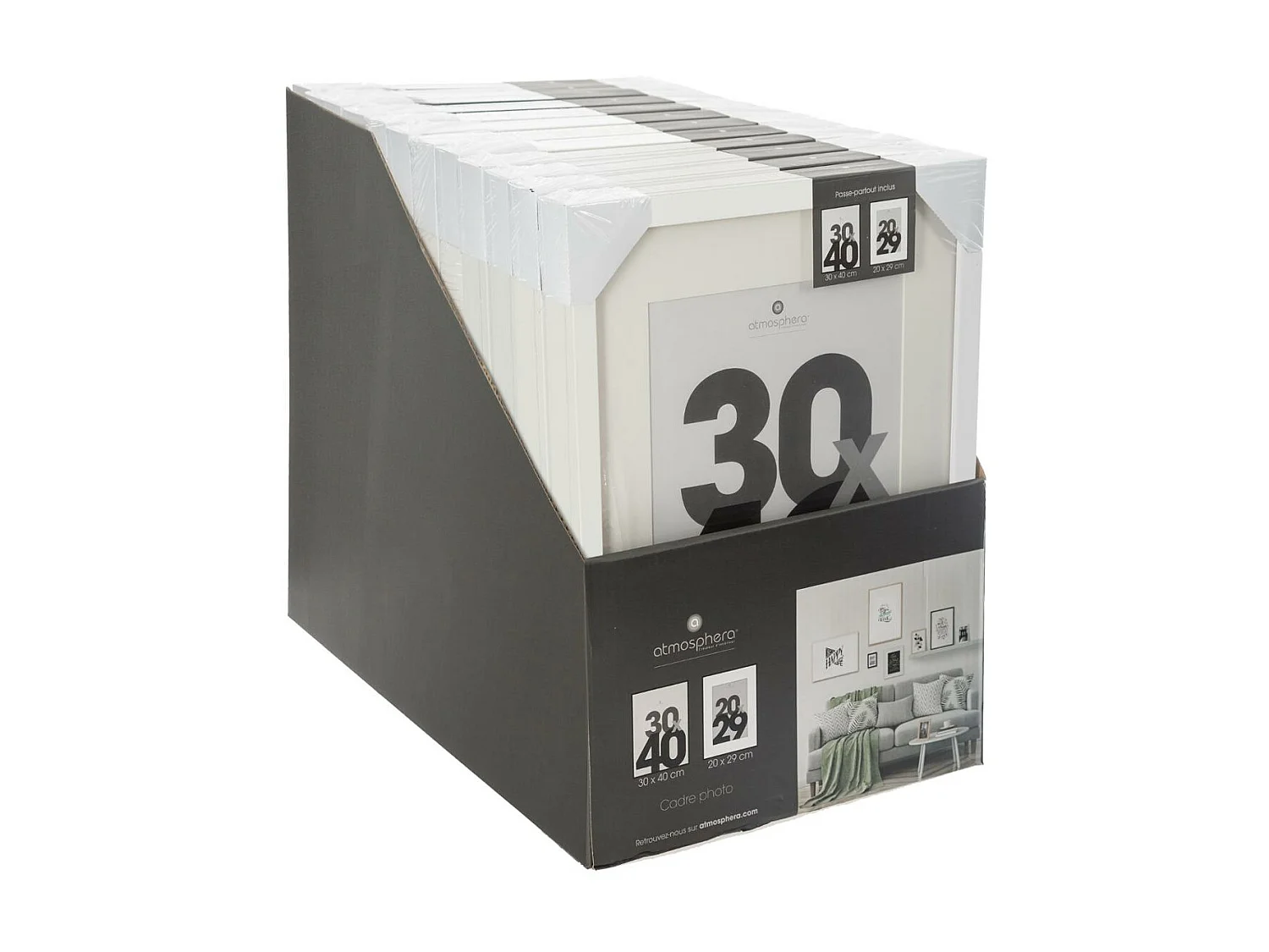 Cadre photo en Bois Blanc pour Photo 30 x 40 cm