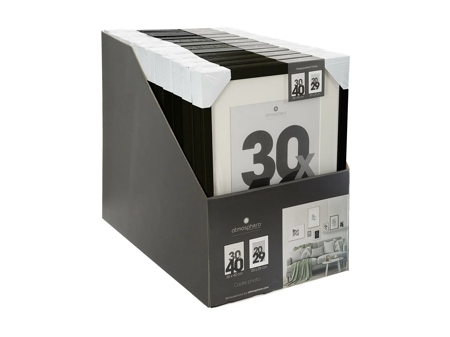 Cadre photo en Bois Noir pour Photo 30 x 40 cm