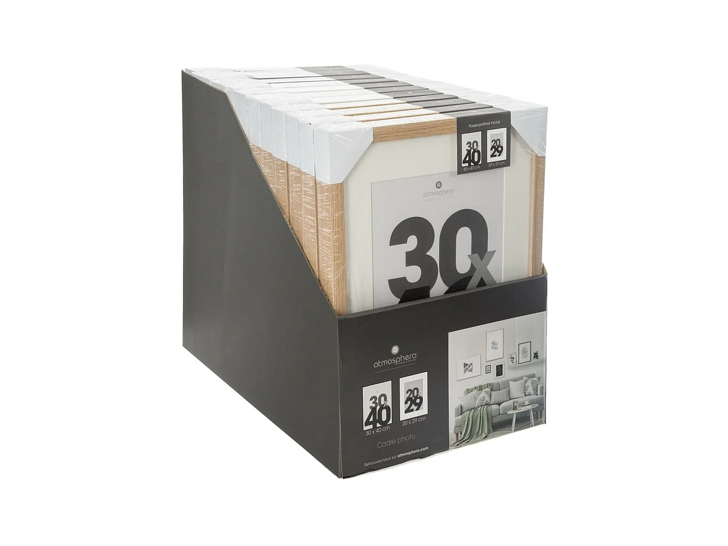 Cadre photo en Bois Naturel pour Photo 30 x 40 cm