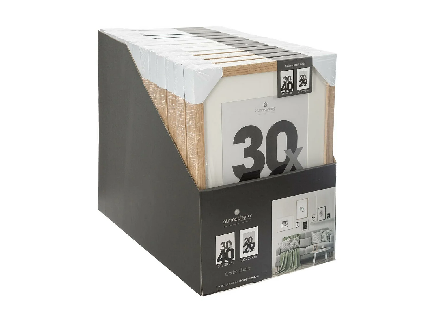 Cadre photo en Bois Naturel pour Photo 30 x 40 cm